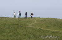 Hikers on Chimney Rock trail